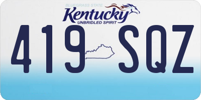 KY license plate 419SQZ