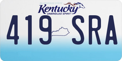 KY license plate 419SRA