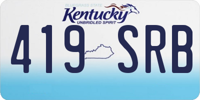 KY license plate 419SRB