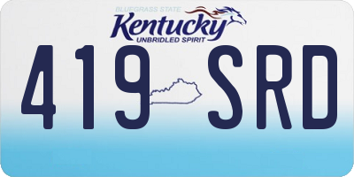 KY license plate 419SRD