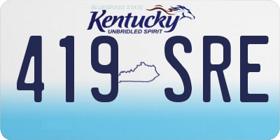 KY license plate 419SRE