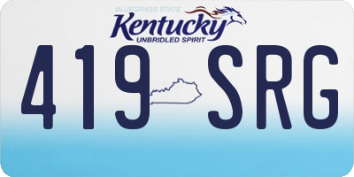 KY license plate 419SRG