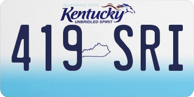 KY license plate 419SRI