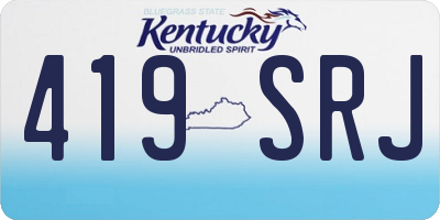KY license plate 419SRJ