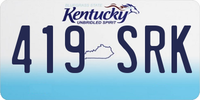 KY license plate 419SRK