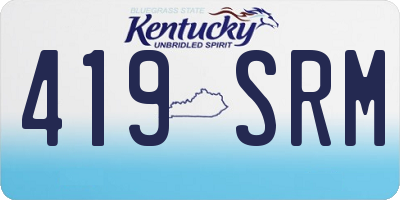 KY license plate 419SRM