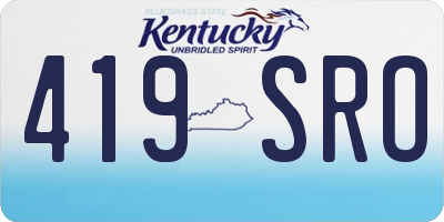 KY license plate 419SRO