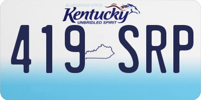 KY license plate 419SRP