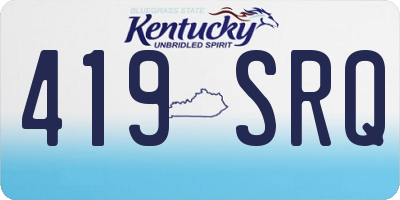 KY license plate 419SRQ