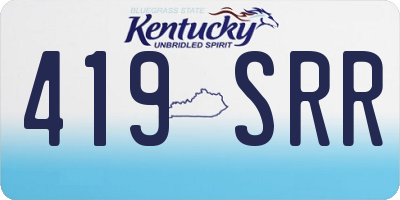 KY license plate 419SRR
