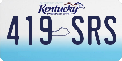 KY license plate 419SRS