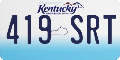KY license plate 419SRT