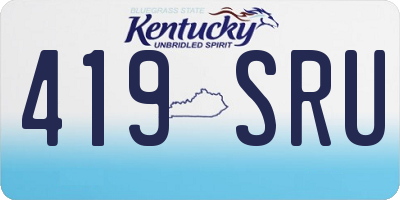 KY license plate 419SRU