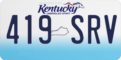 KY license plate 419SRV