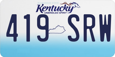 KY license plate 419SRW