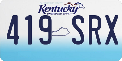 KY license plate 419SRX