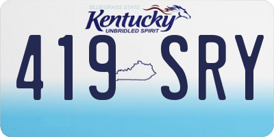 KY license plate 419SRY