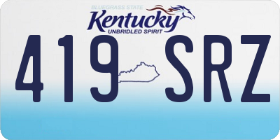 KY license plate 419SRZ