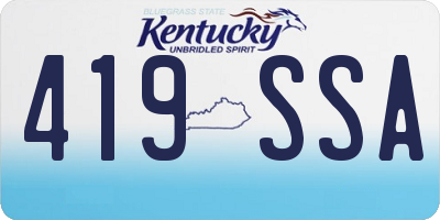 KY license plate 419SSA