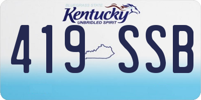 KY license plate 419SSB