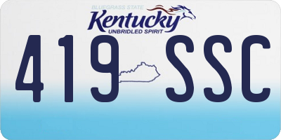 KY license plate 419SSC