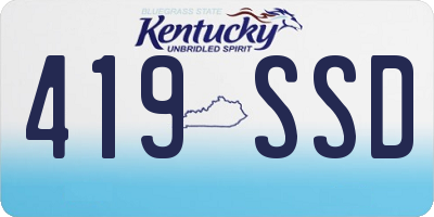 KY license plate 419SSD