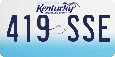 KY license plate 419SSE