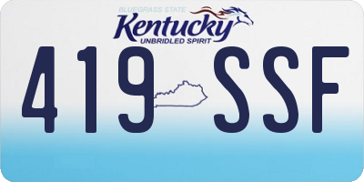 KY license plate 419SSF