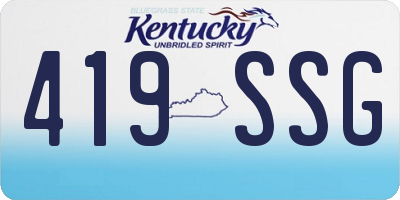 KY license plate 419SSG