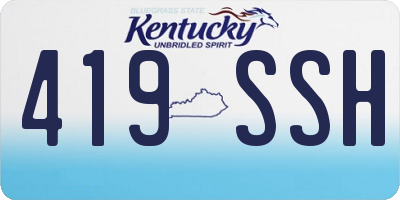 KY license plate 419SSH