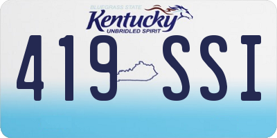 KY license plate 419SSI