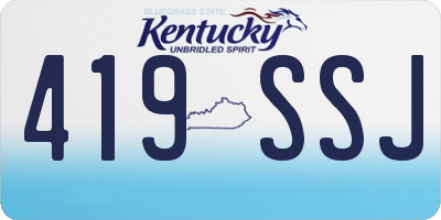 KY license plate 419SSJ