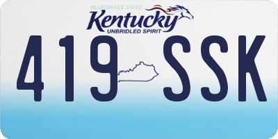 KY license plate 419SSK