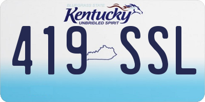 KY license plate 419SSL