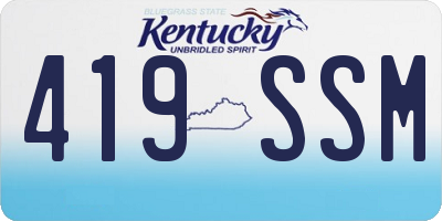 KY license plate 419SSM