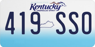 KY license plate 419SSO