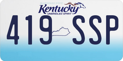KY license plate 419SSP