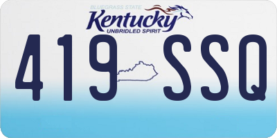 KY license plate 419SSQ