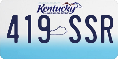 KY license plate 419SSR