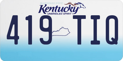 KY license plate 419TIQ