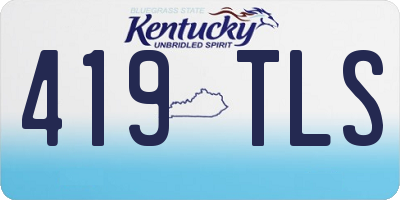 KY license plate 419TLS