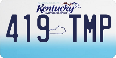 KY license plate 419TMP