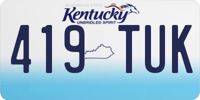 KY license plate 419TUK