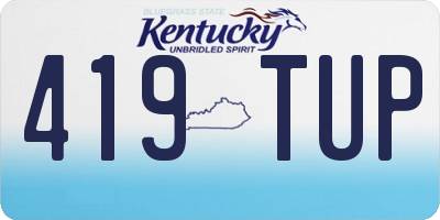 KY license plate 419TUP