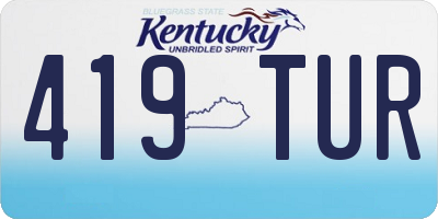 KY license plate 419TUR