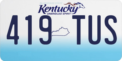 KY license plate 419TUS