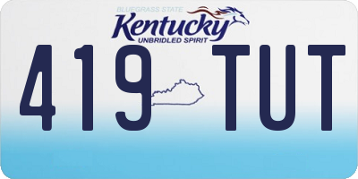 KY license plate 419TUT