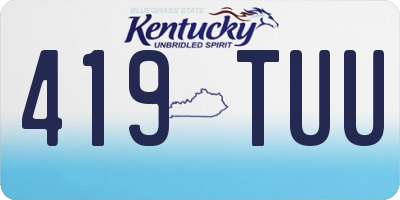 KY license plate 419TUU