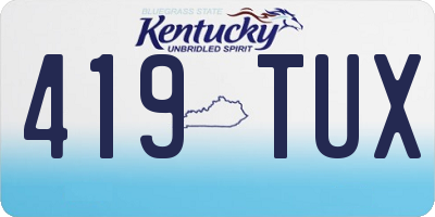KY license plate 419TUX
