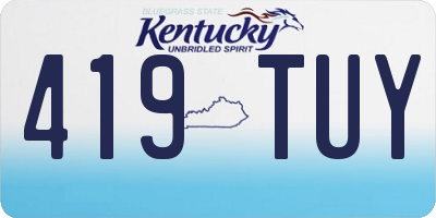 KY license plate 419TUY